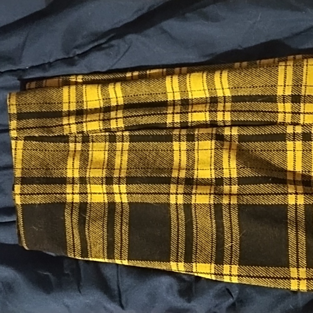 Yellow and black plaid skirt